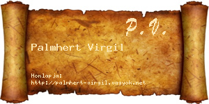 Palmhert Virgil névjegykártya